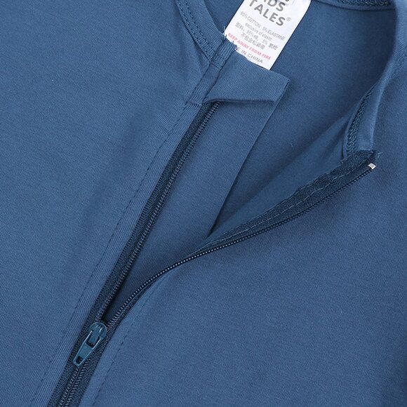 CUTE MONOGRAM-BABY ROMPER-Short Sleeve Double Zipper Cotton Blue 4-Sizes Boy - Picture 5 of 13